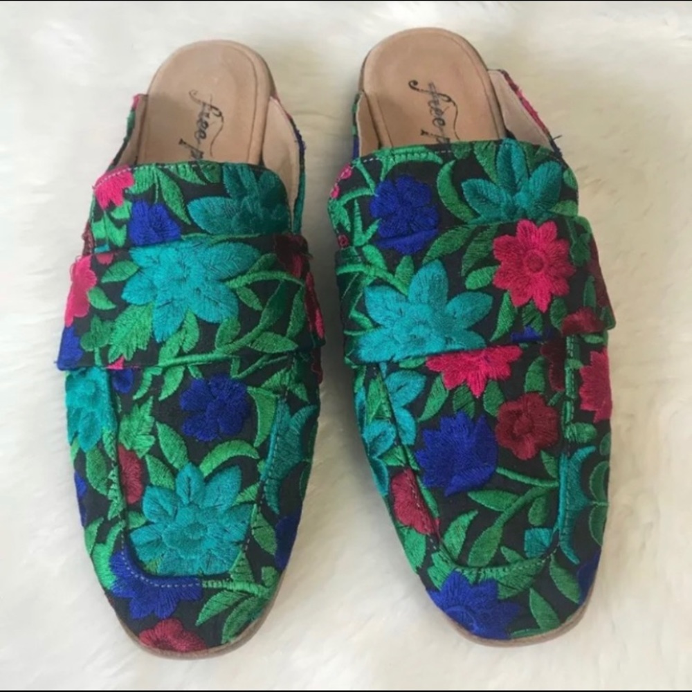NWOB Free People At Ease Embroidered Mules…